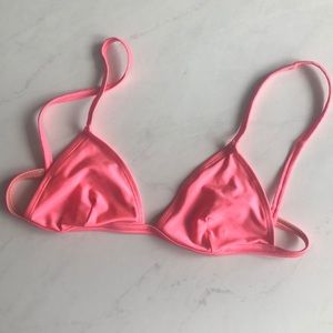 Neon pink bathing suit top